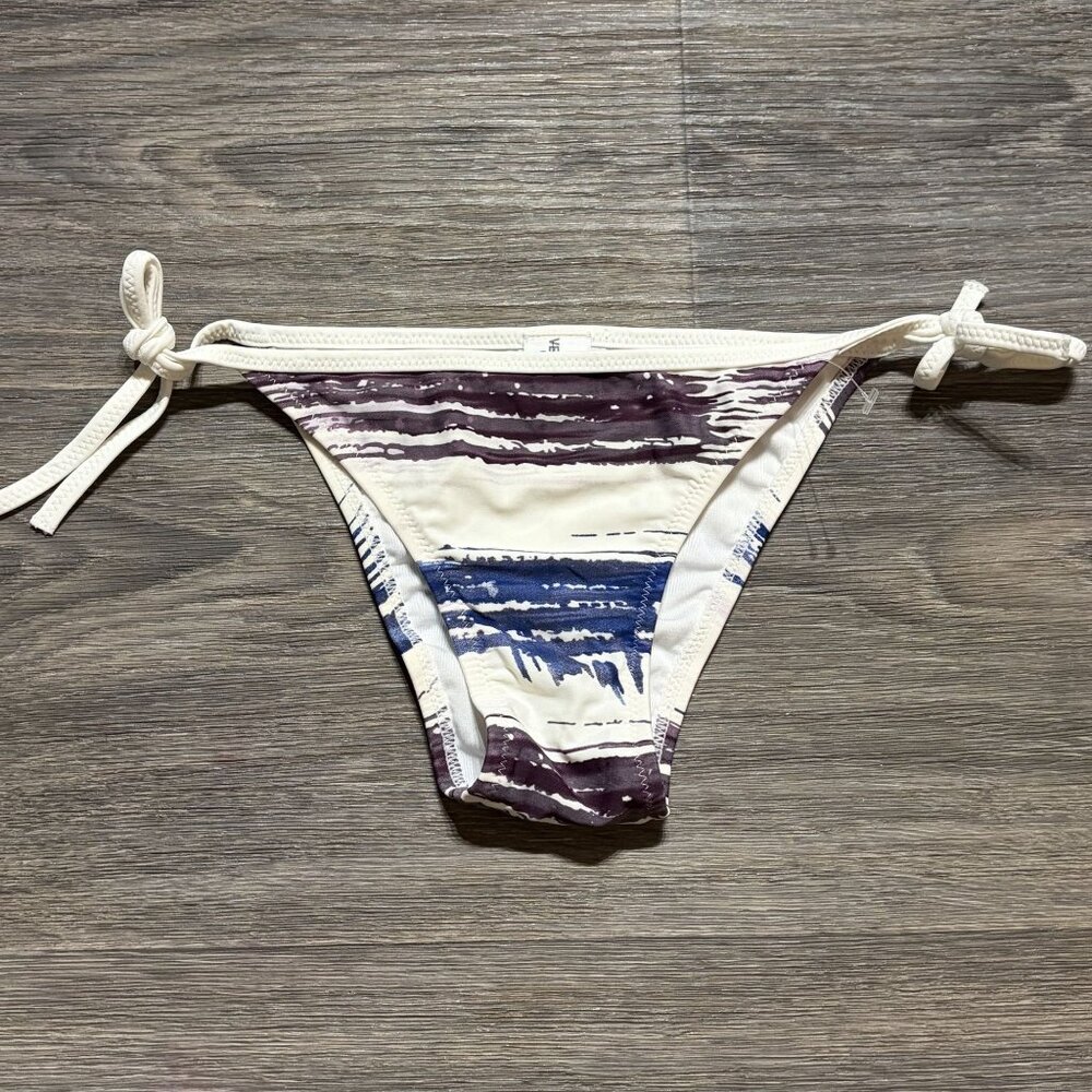 Vero Moda Swim String Bikini Bottom Medium Abstract Print Adjustable Tie Straps